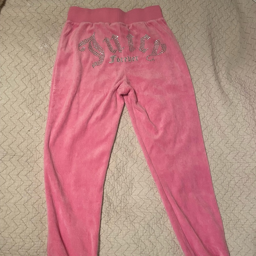 Juicy Couture x Forever 21 pink bedazzled velour jogger